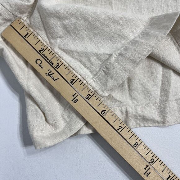 Loft Linen Blend Shorts 12 Cream Chino Neutral Casual Everyday Summer Outfit - Picture 9 of 9